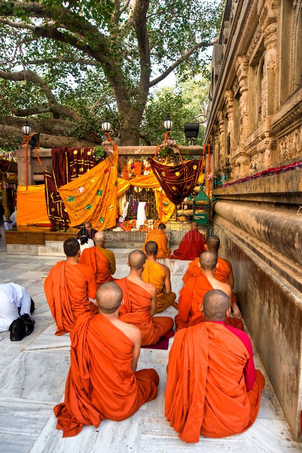 683c76257f10f_Monks Praying Under the Bodhy-tree, Bodhgaya, Indi Editorial Stock Photo - Image of enlightment, decoration_ 4899188.jpg